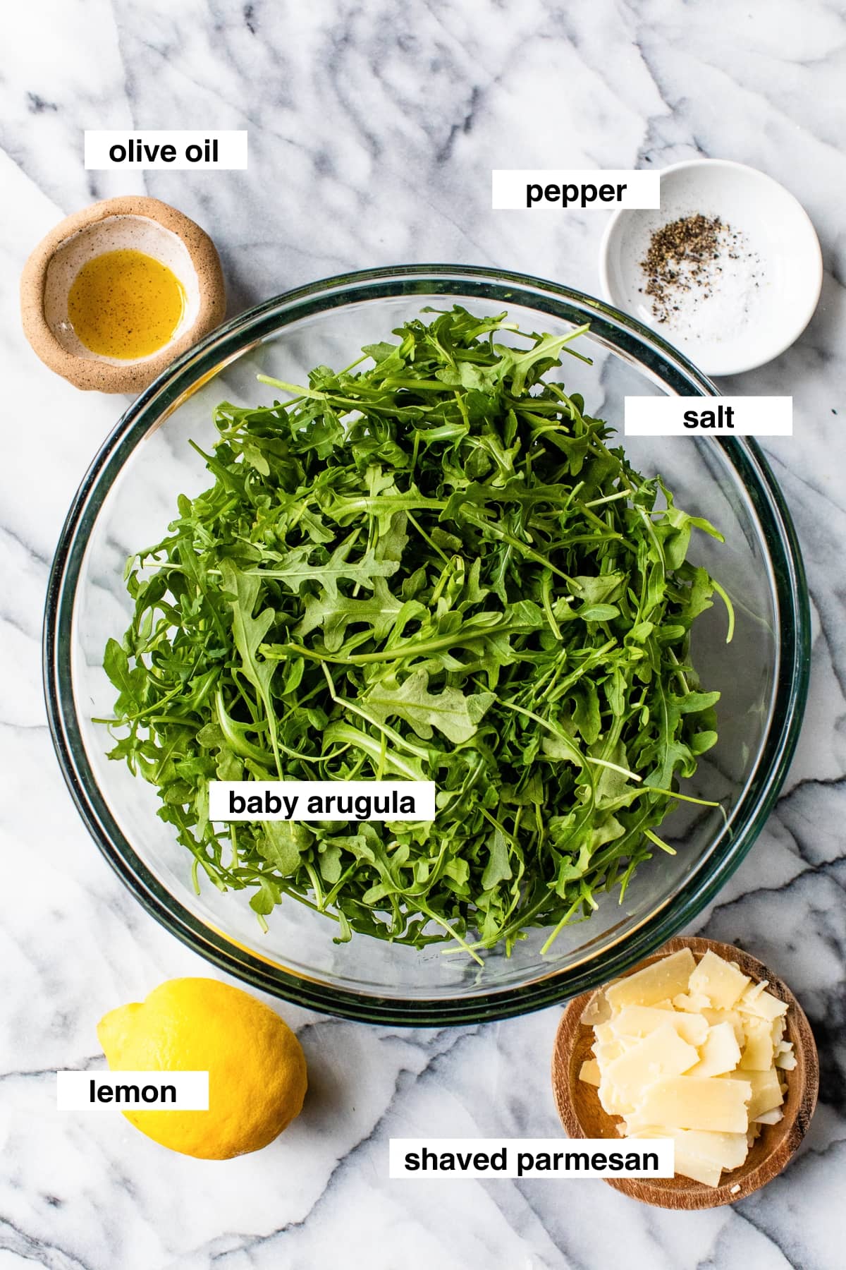 Arugula Salad ingredients
