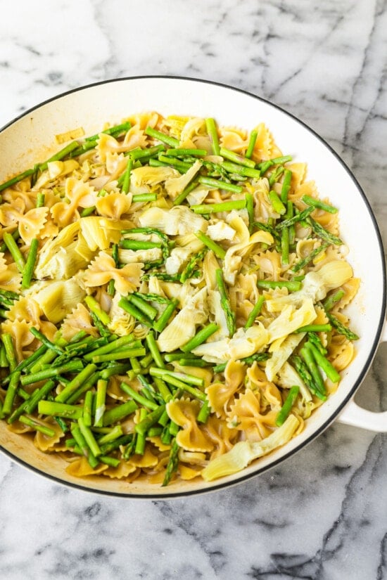 add veggies to pasta