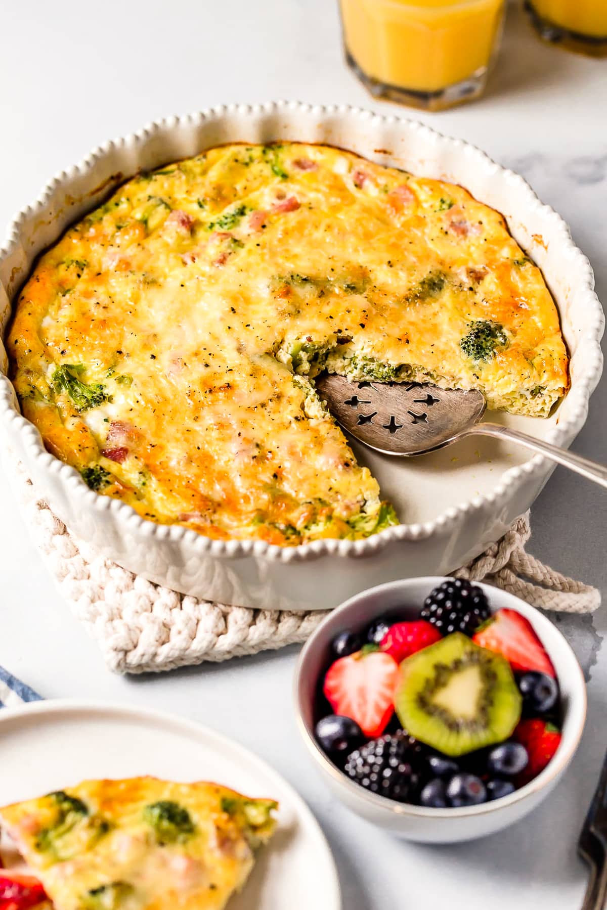 Crustless Quiche and fruit